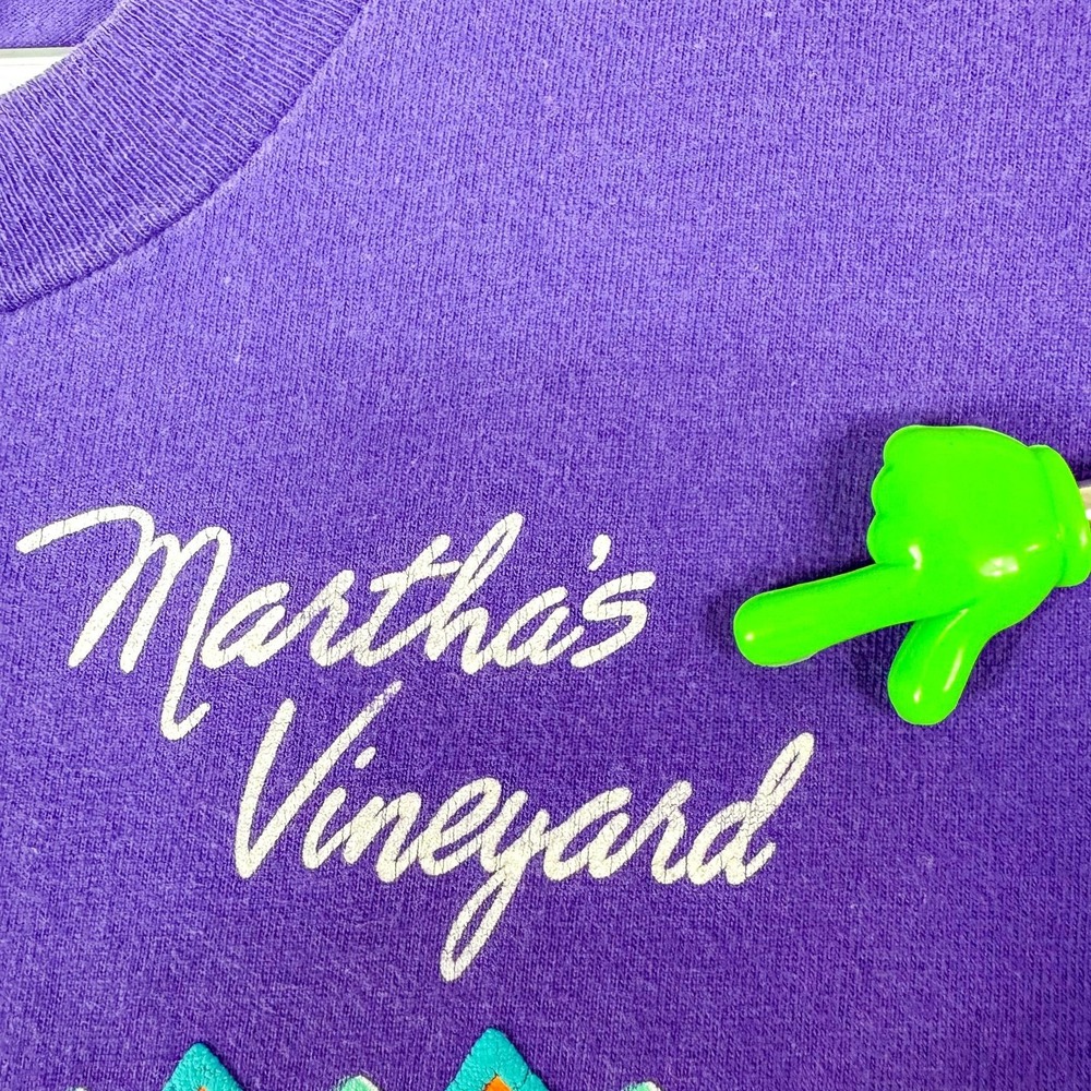 Vintage Martha's Vineyard Shirt Mens XL Purple Tribal Eagle Graphic Tourist 90s - Picture 3 of 10